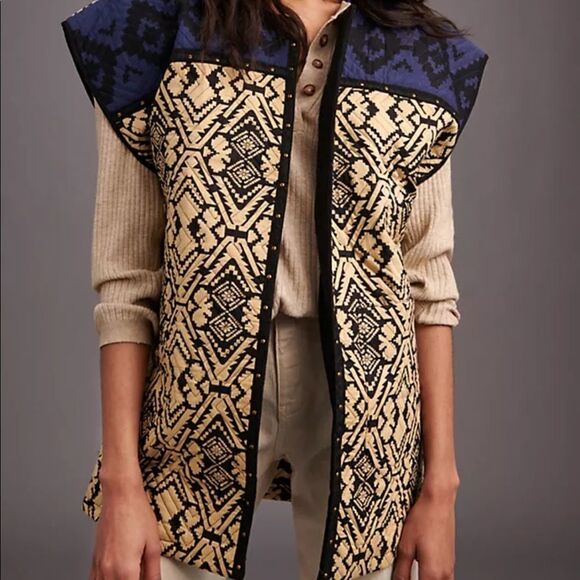 New Wifh Tag Anthropologie Simona Quilted Vest One Size - Picture 1 of 12